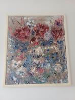 Abstract bloemen schilderij van Maja Groeneveld 64 x 74 cm, Antiek en Kunst, Ophalen of Verzenden