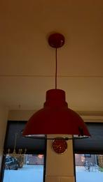 Industriele rode hanglamp., Huis en Inrichting, Lampen | Hanglampen, Ophalen, Zo goed als nieuw, Metaal, Minder dan 50 cm