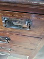 Antieke kaptafel ingelegd hout op wieltjes, Antiek en Kunst, Curiosa en Brocante, Ophalen