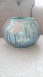 Porceleyne Fles Antieke Emaille Vaas ca:1900, Bosgezicht., Ophalen of Verzenden