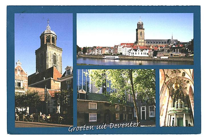 35832 Deventer Ov 80+ _Gelopen met mooie zegel, Verzamelen, Ansichtkaarten | Nederland, Gelopen, Overijssel, 1980 tot heden, Ophalen of Verzenden