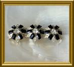 Mooie vintage zwarte strass broche, Ophalen of Verzenden, Overige materialen, Broche