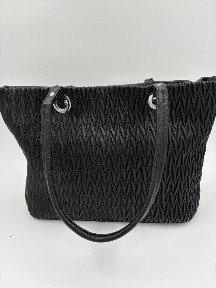 Zwarte reliëf tas, Sieraden, Tassen en Uiterlijk, Tassen | Damestassen, Nieuw, Handtas, Zwart, Ophalen of Verzenden