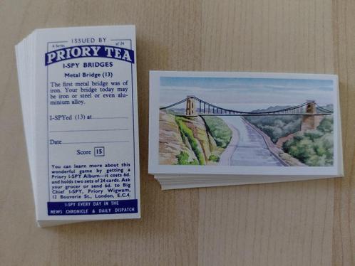 I-Spy Bridges complete set 24 tea cards bruggen Priory Tea, Verzamelen, Overige Verzamelen, Ophalen