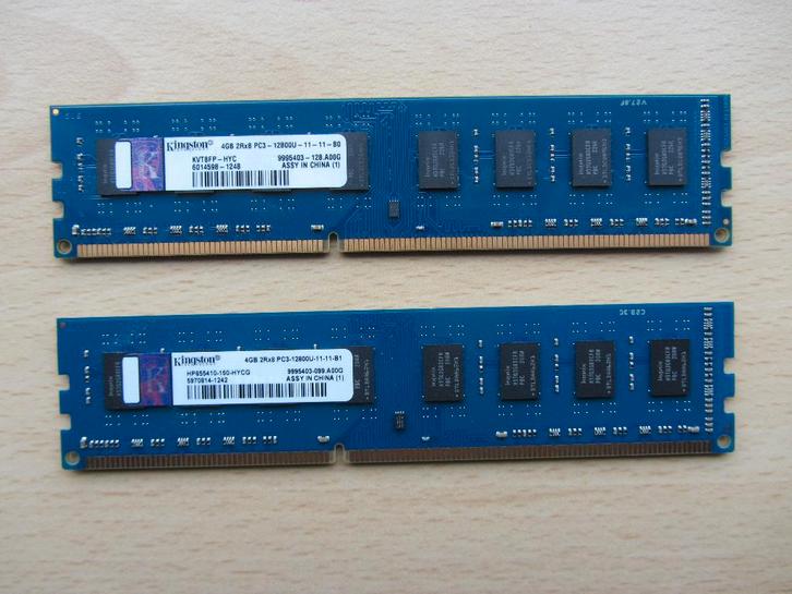 2x Kingston 4GB PC3-12800 DDR3-1600MHz ECC Unbuffered CL11, Computers en Software, RAM geheugen, Zo goed als nieuw, Server, 4 GB