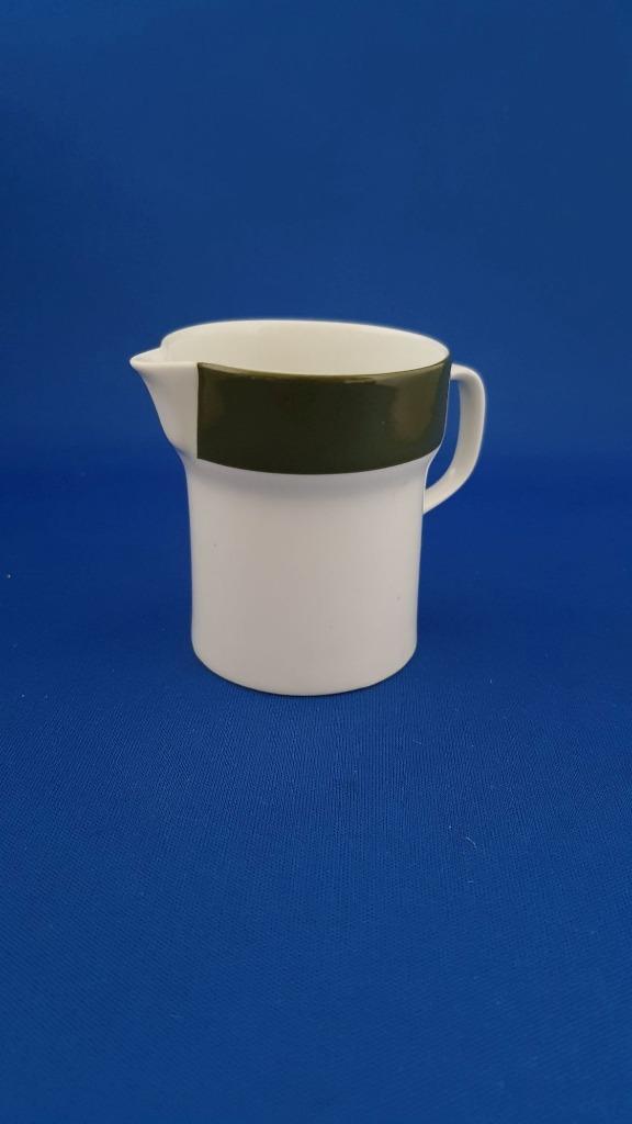 Melitta melkkannetje wit en groen, retro. 7,5 cm. 5A29, Antiek en Kunst, Antiek | Servies los, Ophalen of Verzenden