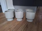 6 porseleinen bloempotjes hoogte 11cm kleur: taupe/grijs, Ophalen of Verzenden, Nieuw
