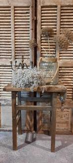 Mooi sober oud hout sidetable bijzettafel tafel tafeltje !, Huis en Inrichting, Tafels | Bijzettafels, Rechthoekig, Ophalen of Verzenden