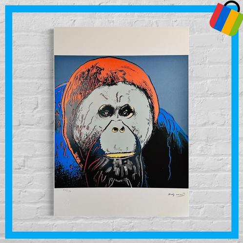 🟢 ANDY WARHOL Orangutan gesigneerd - met certificaat -, Antiek en Kunst, Kunst | Litho's en Zeefdrukken, Ophalen of Verzenden