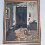 Schilderij keukentafreel, Antiek en Kunst, Kunst | Schilderijen | Klassiek, Ophalen