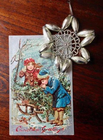 Vintage Gablonzer Ster hangornament Kerst glaskralen