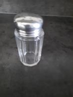 Glazen talkpoeder strooier met verzilverde dop, Antiek en Kunst, Ophalen of Verzenden