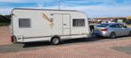 Knaus Südwind 495TF Zeer goed onderhouden!, Caravans en Kamperen, Caravans, Standaardzit, Dwarsbed, Particulier, 4 tot 5 meter