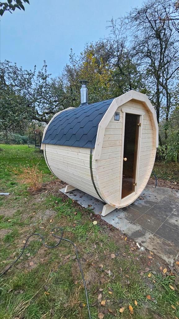 2M Barrel Sauna Gratis Levering en Plaatsing, Sport en Fitness, Sauna, Nieuw, Complete sauna, Ophalen of Verzenden