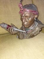 Kunststof Indianenhoofd met Vredespijp, Ophalen of Verzenden