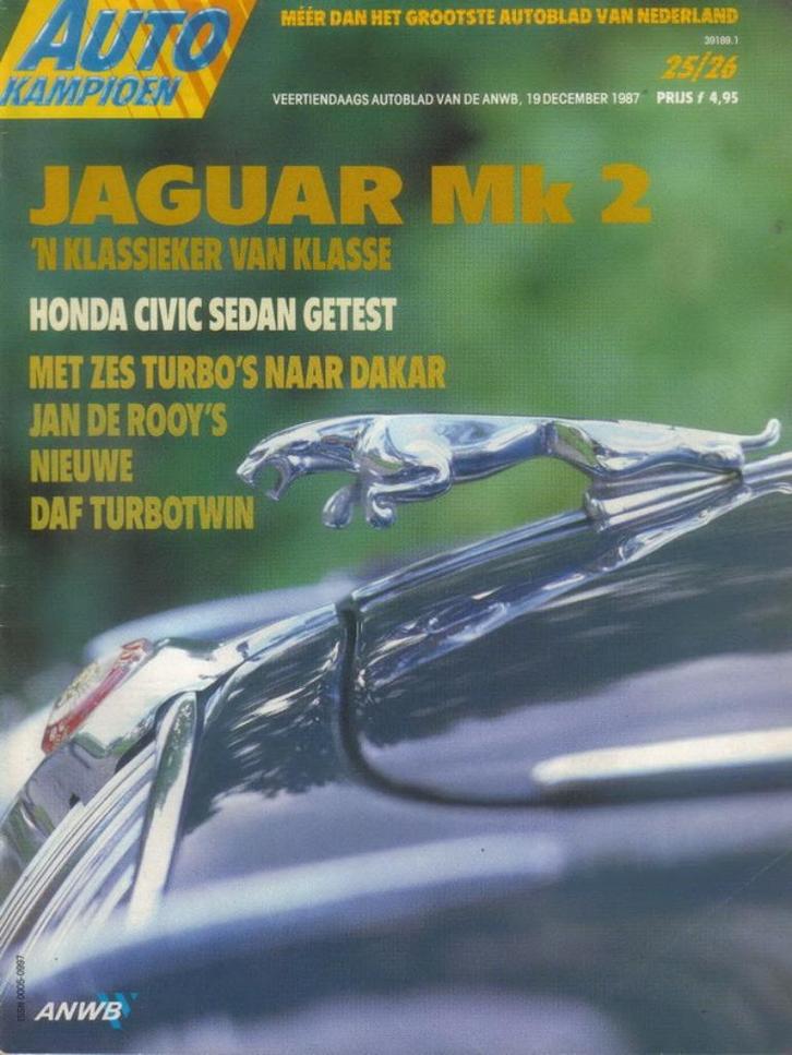 Autokampioen 25 26 1987 : Jaguar Mk2 - Daf Turbotwin - Honda, Boeken, Auto's | Folders en Tijdschriften, Gelezen, Algemeen, Ophalen of Verzenden