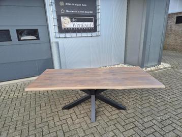 boomstamtafel - 220x100 - 40mm massief eiken - havannah beschikbaar voor biedingen