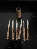 Vintage WMF Jaren 70 bestek met houten handvat messen, Antiek en Kunst, Antiek | Bestek, Ophalen of Verzenden