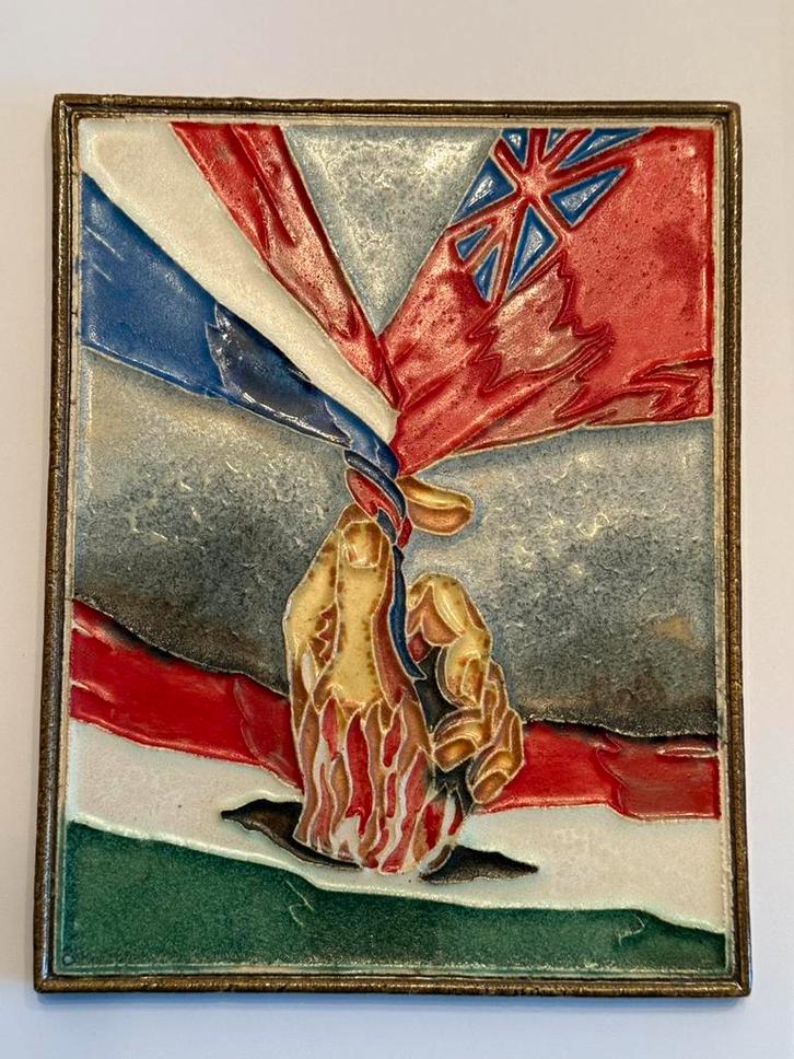 Cloisonne tegel Porceleyne Fles Delft., Antiek en Kunst, Antiek | Wandborden en Tegels, Ophalen of Verzenden