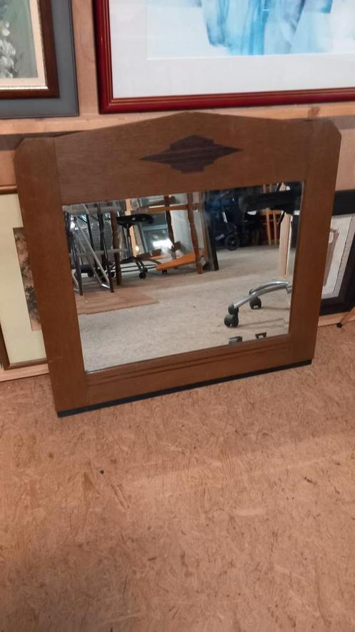 Houten Spiegel amsterdamse school art deco, Huis en Inrichting, Woonaccessoires | Spiegels, Gebruikt, 50 tot 75 cm, Minder dan 100 cm