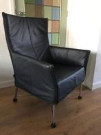 IZGS Montis Charly design fauteuil donkerblauw leer modern, Ophalen, Zo goed als nieuw, Nvt, Nvt