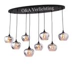 Ovale appel hanglamp met 8 lichts smoke glas new, Huis en Inrichting, Lampen | Hanglampen, Nieuw, Glas, Ophalen of Verzenden, 75 cm of meer