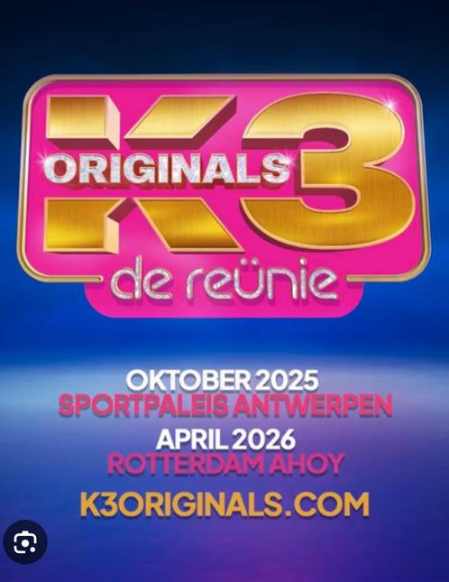 K3 originals 2 zitplekken 1e rang, Tickets en Kaartjes, Evenementen en Festivals, Twee personen
