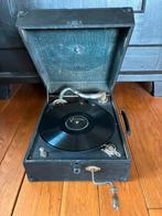 Oude grammofoon in draagkoffer, Audio, Tv en Foto, Platenspelers, Ophalen of Verzenden, Gebruikt, Overige merken