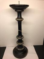 77) Antieke houten kaarsenstandaard., Gebruikt, Overige kleuren, 25 tot 50 cm, .