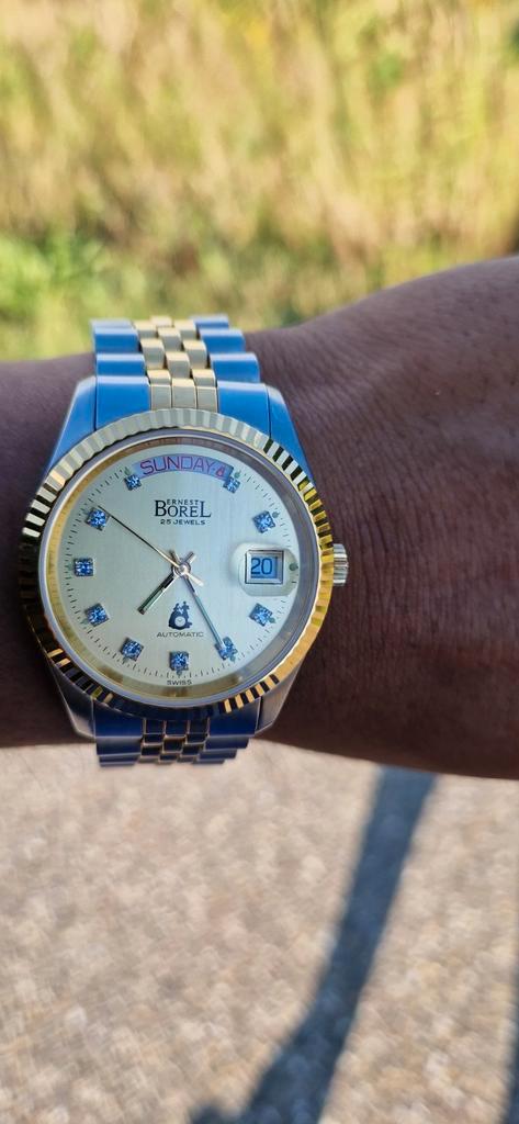 Ernest Borel, Sieraden, Tassen en Uiterlijk, Horloges | Antiek, Overige merken, Staal, Ophalen of Verzenden