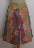 Aparte handmade rok met bloemen! 38, Maat 38/40 (M), Bruin, Verzenden, Zo goed als nieuw