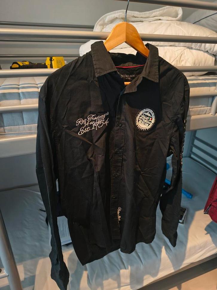 Zwart overhemd heren XL - Nieuwstaat, Kleding | Heren, Overhemden, Zo goed als nieuw, Halswijdte 43/44 (XL), Zwart, Ophalen of Verzenden