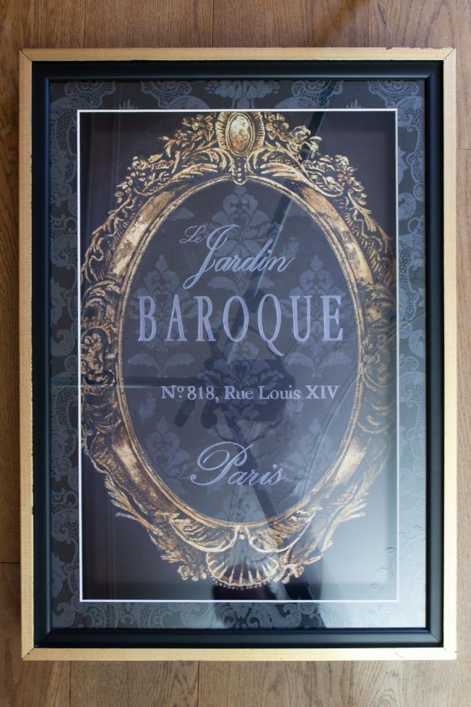 (nr.70) Poster in baklijst met glasplaat, Baroque, spiegel, Antiek en Kunst, Kunst | Schilderijen | Modern, Ophalen
