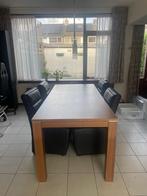 Gratis eettafel en 4 stoelen, Ophalen, Gebruikt, 200 cm of meer, 50 tot 100 cm