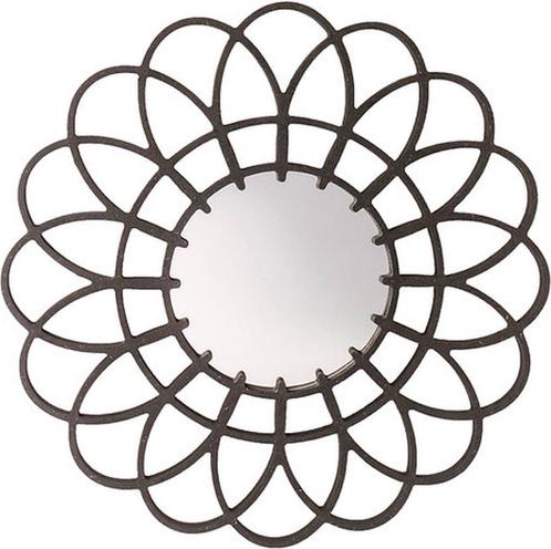 Spiegel-Groot-Zwart-MDF-Acrylaat-Spiegel-Wand-Bloem-Zwart-45, Huis en Inrichting, Woonaccessoires | Spiegels, Nieuw, Minder dan 50 cm