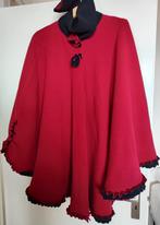 PONCHO/CAPE DIEPROOD VAN FLEECE, Gedragen, Maat 42/44 (L), Ophalen of Verzenden, Rood