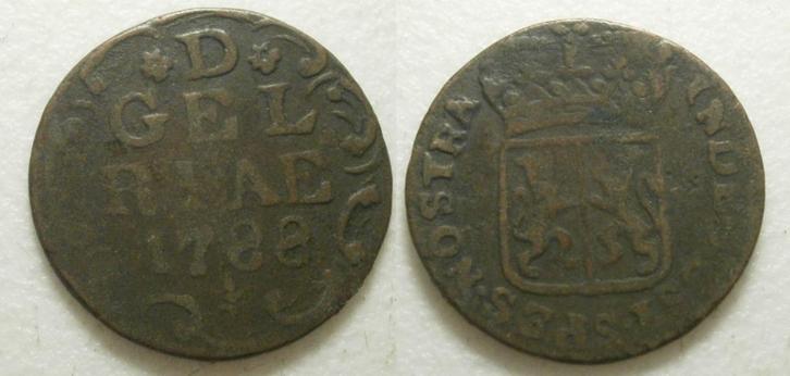 PD10630 Gelderland Duit 1788, Postzegels en Munten, Munten | Nederland, Losse munt, 1 cent, Vóór koninkrijk, Ophalen of Verzenden