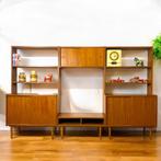 Vintage boekenkast/wandmeubel jaren 50/60, Gebruikt, Teakhout, ?, 150 tot 200 cm