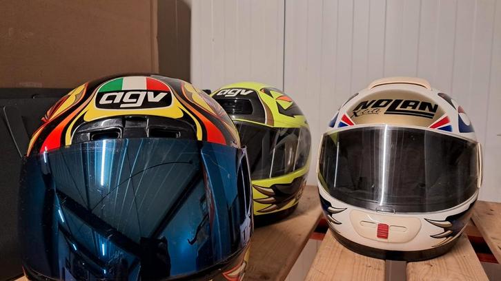 Max biaggi helmen agv nolan, Motoren, Kleding | Motorhelmen, Integraalhelm, AGV, Tweedehands, Ophalen of Verzenden