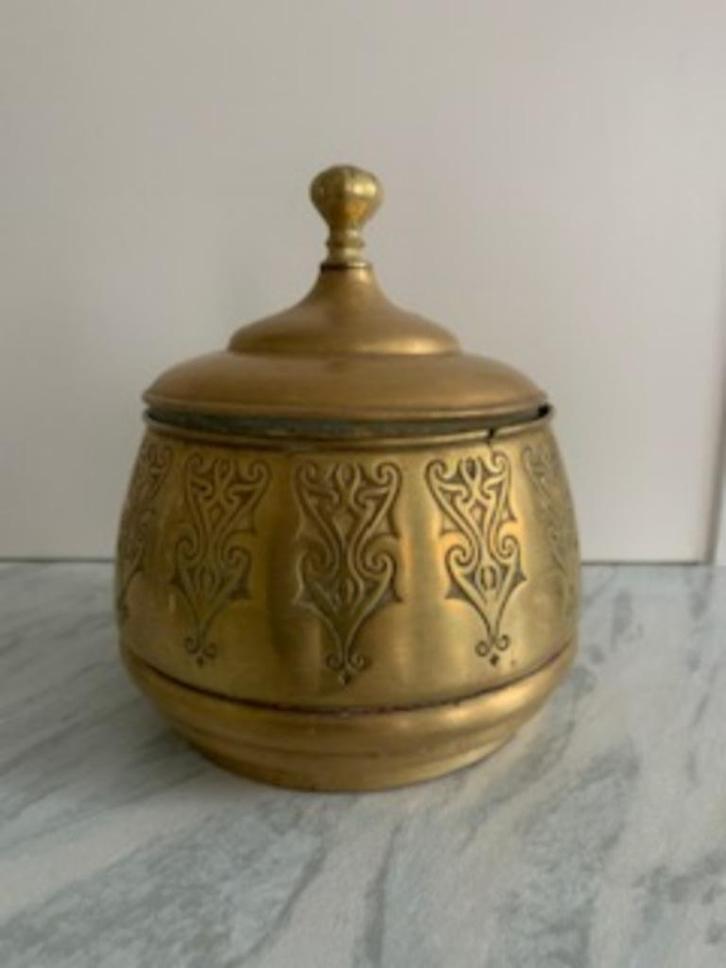 Koper ronde pot met deksel tabakspot Antiek Daalderop, Antiek en Kunst, Antiek | Koper en Brons, Koper, Ophalen of Verzenden