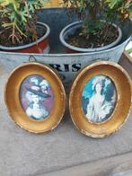 2 mooie kleine sleetse Brocante Florentijnse lijstjes, Ophalen of Verzenden