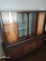 Vintage Dressoir Kast met Schuifdeuren, Glas, 150 tot 200 cm, Ophalen of Verzenden, 150 tot 200 cm