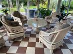 Complete rotan meubelset - klassieke landelijke stijl, Ophalen, Gebruikt, Rotan, Hocker