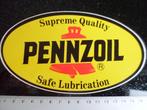 sticker pennzoil supreme quality safe lubrication logo ovaal, Verzamelen, Stickers, Merk, Zo goed als nieuw, Verzenden