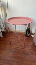 Roze tafeltje, Huis en Inrichting, Ophalen, Minder dan 55 cm, Rond, Zo goed als nieuw