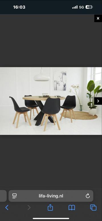 Lifa Living Steve Stoelen 4 stuks - Zwart beschikbaar voor biedingen