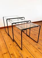 Vintage jaren 80 postmodern mimiset glas en metaal, Ophalen of Verzenden, Glas, 50 tot 100 cm, Minder dan 50 cm