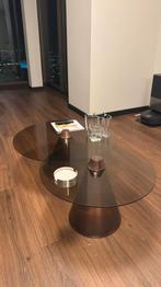 Design Brons cone glazen salontafel tweedelig ZGAN, Ophalen, 100 tot 150 cm, 50 tot 100 cm, Minder dan 50 cm