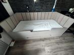 Stoer steigerhouten 1 persoonsbed met lades, Ophalen, Gebruikt, 90 cm, Eenpersoons