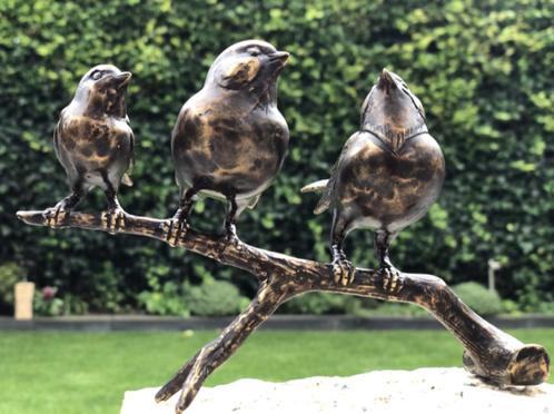 Familie Vogel - De 2 mussen met jong origineel kraam cadeau., Antiek en Kunst, Kunst | Beelden en Houtsnijwerken, Verzenden